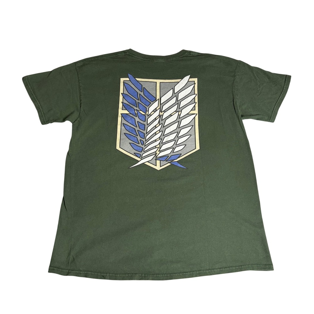 Attack on Titan Ripple Junction Wings of Freedom Graphic Tee Green Mens Large